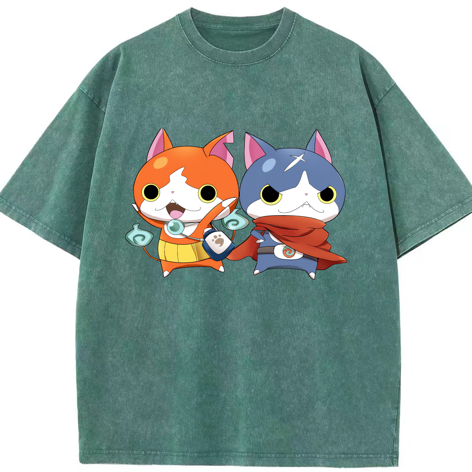 （画像用） 妖怪ウォッチ Yo-kai Watch 綿100% ヴィンテージ風 半袖Tシャツ（フロントプリント）
